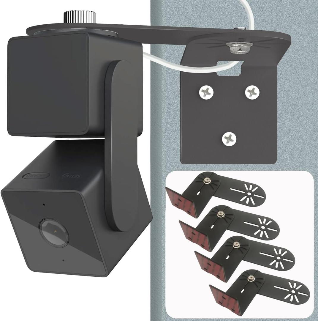 4Pack Metal Swivel Wall Mount Bracket for Wyze Cam Pan V3/V2, Wyze Cam V4/3/2 and Suitable for 1/4 inch Screws Security Camera ,Max Cover Both Sides of The House 300