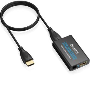 eSynic 4K@30Hz Audio Extractor [Not Support from HDTV to Soundbar ]&[Not for ARC/eARC] HDMI to Optical Converter Support from Fire TV Stick/Roku Express/PS4 to HDTV/HDMI Monitor&Soundbar