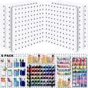 6Pcs Peg board, Pegboard Wall Organizer Panels, Wall Mount Display Small Pegboard Kits, Pegboard, Peg Boards for Wall Craft Room, for Kitchen, Garage, Workshop, Tool Accessories - White Pegboard