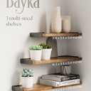 BAYKA Wall Shelves for Bedroom Decor, Floating Wall Shelves for Living Room Kitchen Storage, Wall Mounted Rustic Wood Floating Shelves for Kids Books,Corner Shelves for Bathroom(Set of 3)