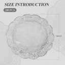 Yexiya 200 Pcs Doilies Lace Paper Doilies 14 Inches Disposable Foil Lace Placemats Large Round Paper Pad Placemats for Cakes Crafts Wedding Birthday Party Decoration(Silver)