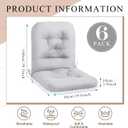Chunful Back Chair Cushion Outdoor Indoor Tufted Seat/Back Patio Seating Cushions Weather Resistant Patio Rocking Pads for Outdoor(Light Gray,6 Pcs)