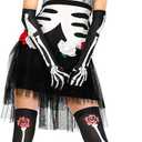 Geyoga Halloween Skeleton Costume Includes Skeleton Costume Dress Bones Gloves Stockings for Women, XS