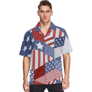 visesunny Mens Casual Button Down Short Sleeve Hawaiian Shirt Aloha Shirt (XL)