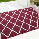 Finchitty Indoor Door Mat, Dirt Resistant and Absorbent, Low-Profile, Non-Slip, Washable Inside Floor Mats for Front Door, Back, and Entrance, 32" x 20", Burgundy