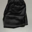 heipeiwa Women's Satin Pants Dress Casual Pleated Pull on High Waist Pants Baggy Front Tapered Trouser (Large, Drapeblack)