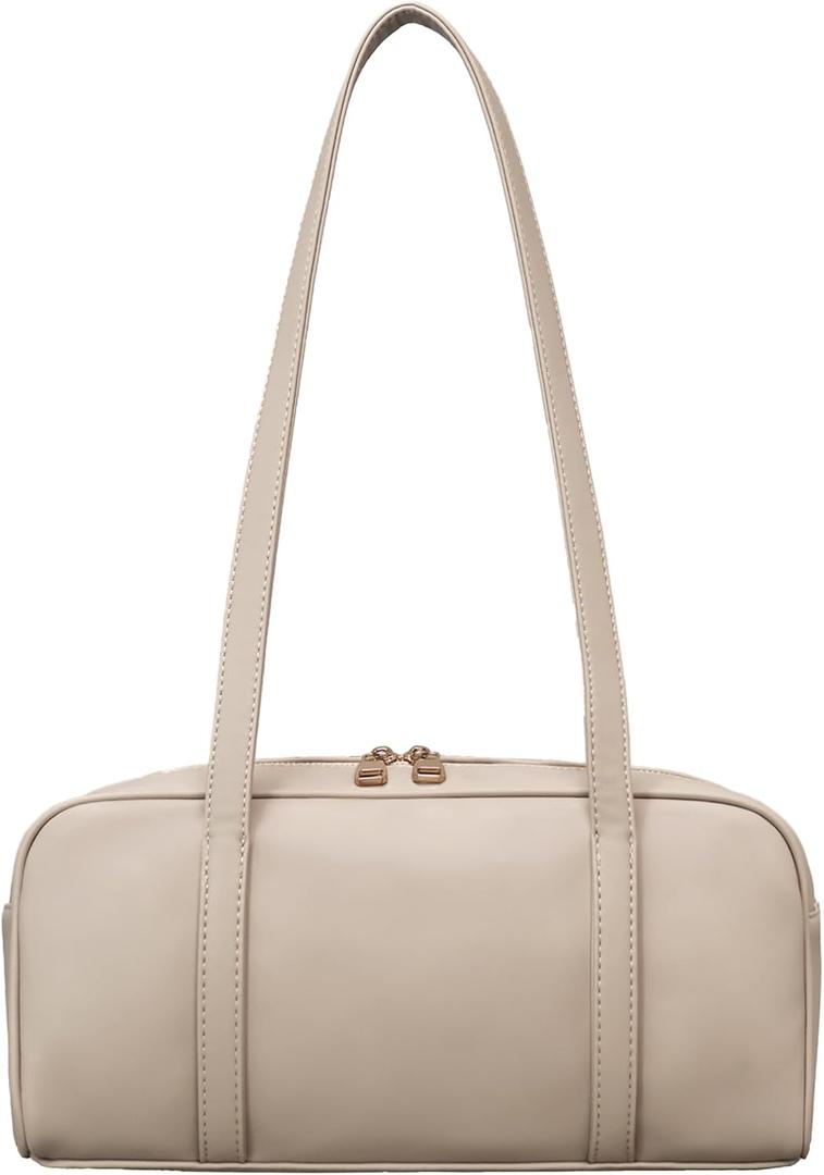 Swing Zip Shoulder Bag for Women Vegan Leather Shoulder Handbag Top-Handle Hobo Bags Trendy Purse (Lightgray)