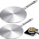 Geiserailie 2 Pcs Heat Diffuser Plate 9.3 Inch & 7.7 Inch Stainless Steel Cooking Induction Adapter Simmer Plate for Electric Gas Stove Glass Cooktop Converter Induction Hob Pans Coffee Milk Cookware