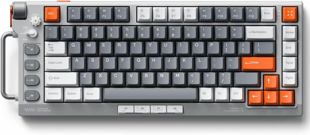 nuphy Field75 HE Rapid Trigger Wired Magnetic Keyboard,83 Keys,PBT Keycaps,Hot-Swap RGB Backlit Gaming Keyboard, 75% Layout Hall Effect Keyboard with Knob,8K Hz Polling Rate-Magnetic White Switch (Grey)