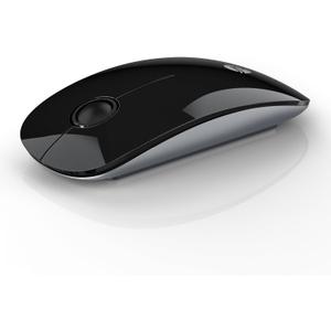 Bluetooth Wireless Mouse - (BT5.1+USB) Slim Dual Mode Computer Mice with Quiet Click, Low Power, and 1600 DPI, Portable Mouse for MacBook, Laptop, iPad Pro/Air, Surface Pro (Black) 