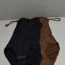 2 Piece Shapewear Bodysuits For Women Tummy Control Seamless Waist Body Suits Shaper (Black+Brown) (Medium)