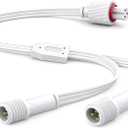 1 to 2 Y-Splitter Fits for Govee Permanent Outdoor Lights IP68 Waterproof 3-Pin Extension Cord (1 Female to 2 Male)