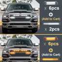OKLSG LED Grille Light Bars for 2019-2024 Dodge Ram 1500 Laramie Raptor Bumper Marker Lights with Sequential DRL and Turn Signals (Style with Stars)