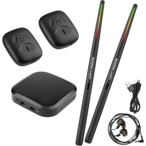 Electronic Drum Set Pocket Air Drum Sticks Set with Air Drumsticks & Pedals & Bluetooth Adapter & Earphone,Play Drum Anywhere Anytime 8 Sounds for Beginners, Teens & Adult Drummer Gift With Speaker
