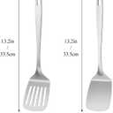 ChefBee 2PCS Metal Spatula Set - Stainless Steel Spatula Solid & Slotted Turner Flipper for Kitchen Use, Heat Resistant Kitchen Cooking Utensils for Flipping Fish, Eggs, Pancakes, Dishwasher Safe
