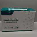 HOMBERKING 8 Pack Glass Meal Prep Containers 3 Compartment, 36oz Glass Food Storage Containers with Lids, Airtight Lunch Bento Boxes, BPA-Free & Leak Proof (8 lids & 8 Container) - Black