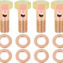 X AUTOHAUX 4 Sets M8x1.0mm Metric Thread Banjo Bolts Brake Fitting Adapter with M8 Washers