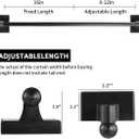 2 Pcs Magnetic Curtain Rods for Metal Door 16 to 28 Inch, 1/2" Multi-use Adjustable Appliance Magnetic Rod for Window Frames, Cabinets, Refrigerators, Dishwashers(Black)
