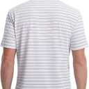 Rouen Men's Polo Shirts Short Sleeve Dry Fit Performance Wicking Moisture Causal Striped Collared Golf Shirts for Men (Pink, S)