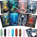 Valentines Day Cards for Kids with Crystals, 24Pack Atlantis-Inspired Themed Cards & Healing Gemstones, Valentines Gifts Exchange for Boys Girls Toddlers Class Classroom School Party Favor