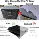 QH.HOME Fire Pit Cover Square Heavy Duty Fabric 100% Waterproof, Fits Outdoor for 29,30 inch,31 inch,32 inch Fire Pit/Table Cover,Gas Fire Pit Cover (32L x 32W x 24H,Black)
