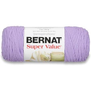 Bernat Super Value Yarn, 7 oz, Gauge 4 Medium Worsted, Lilac