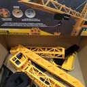 LEXiBOOK, Crosslander Pro, RC Crane, Remote-Controlled Tower Crane, Height 4.20 ft, Lifts up to 1.10 lb, Multidirectional, Sound and Light Effects, Yellow, RCP35, 27.6 inches x 50.4 inches x 16.7 inches