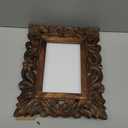 Hand Carved Mango Wood Rustic 4x6 Picture Frame with Real Glass - Aesthetic Vintage Wood Frame for Tabletop Use - Rustic Home Decor Perfect for Your Memories