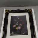 8x10 Vintage Picture Frame with Embossed Flower Design, Black Ornate Frame for 8x10 or 5x7 Pictures with White Mat, Hand-Crafted Resin Antique Frames for Tabletop & Wall Hanging, Home Decor (Black)