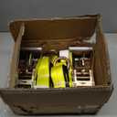 Car Tie Down with Snap Hooks- 4 Pack 2"x96" with 3,300lb Safe Working Load - Adjustable Straps with Snap Hooks Tire Straps for a Car Trailer (Yellow)