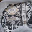 Washable Rugs 9x12 Area RugLarge Rugs for Living Room - Oriential Distressed Printed Floral Carpet - Non Slip with Rubber Backing Area Rug 9'x12' Black