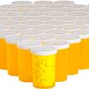 Juvale Empty Pill Bottles with Caps - Easy-Open Plastic Vials with Caps - Compact Travel Pill Bottles - 20 Dram, Orange, Pack of 50