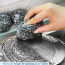 12Pcs Steel Wool Scrubber Pads for Cleaning Dishes, Pans, Pots, Ovens, Grills, Sinks - Stainless Steel Scrubbers for Kitchen, 12 Pack