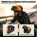 VCOROS Flip Up Modular Motorcycle Helmet VS208 DOT Approved Dual Visor, XL