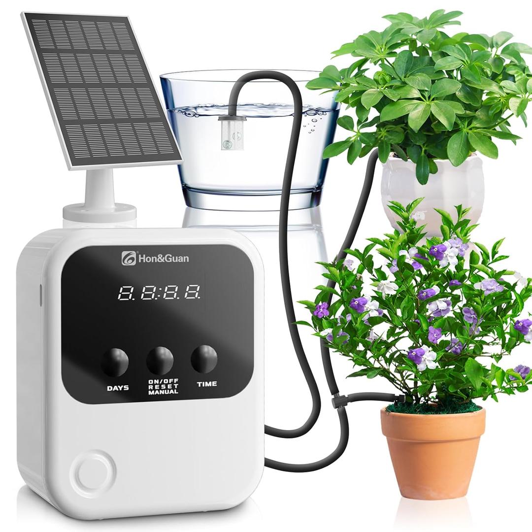 Solar Automatic Plant Watering System for 15 Potted Plants Indoor Outdoor,Self Plant Watering Devices with Programmable Water Timer,Auto Drip Irrigation Kits for Garden Greenhouse Balcony