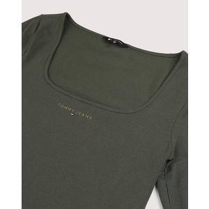 Trendy Queen Womens Long Sleeve Shirts Crop Tops Square Neck Going Out Basics Tees Y2K Winter Clothes 2025 M Khaki