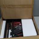 TUTOTAK Bar Cart, Serving Cart  for Home, Microwave Cart, Drink Cart, Mobile Kitchen Shelf with Wine Rack and Glass Holder, Rolling Beverage Cart, Black BC01BK031