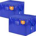 TICONN 2 Pack Extra Large Moving Bags with Zippers & Carrying Handles, Heavy-Duty Storage Tote Moving Boxes for Space Saving (2 PK, 45 Gallon)