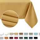 maxmill Textured Tablecloth Stain Resistant Waterproof and Wrinkle Resistant Washable Soft Table Cloth, Fabric Table Cover for Dining Room and Outdoor Use, Rectangle 60 x 120 Inch, Ochre Yellow