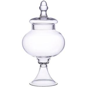 Glass Apothecary Jars with Lid, Clear Glass Candy Jar for Candy Buffet, Decorative Glass Jar for Party, Wedding and Home Decor, Classic Glass Candy Canister (Height: 12.6", Diameter: 6.5")
