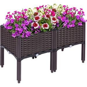 Kalolary 2 Sets Raised Garden Bed Elevated Garden Bed with Legs Patio Plant Boxes Vegetable Flowers Planting Raised Container for Indoor Outdoor Plant Fence Balcony Yard Gardening Supplies Kalolary 2 Sets Raised Garden Bed Elevated Garden Bed with Legs Patio Plant Boxes Vegetable Flowers Planting Raised Container for Indoor Outdoor Plant Fence Balcony Yard Gardening Supplies