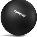 GalSports Anti-Burst Slip Resistant Stability Ball - Swiss Ball for Home Gym & Physical Therapy (L(26ines/65cm/With Pump), Black)