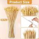 100 Pcs 12 Inch Long Cocktail Picks Fancy Toothpicks for Appetizer Bamboo Cocktail Sticks for Fruit Drink Dessert Barbecue Charcuterie Pearl Skewers for Wedding Birthday Baby Shower Party (Gold)