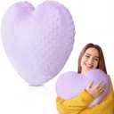 Weighted Sensory Pillow Glass Bead Calming Hug Pillow Gifts for Women Wife Anxiety & Stress Relief Heart Shaped 12x12 Cooling Cushion for Adults Relaxation Gift(Purple)