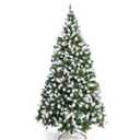 7.5-ft Pre-lit Flocked Artificial Christmas Tree with White LED Lights