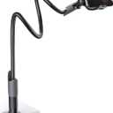 Lamicall Gooseneck Phone Holder for Bed - Cell Phone Mount Clamp Clip, Flexible Long Arm, Overhead Mount for Desk Headboard Bedside, for iPhone 16 Pro Max, 15 Pro Max, 14 Plus, 13 Mini & 4-7" Phone (Black)