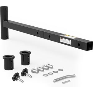 MaxxHaul 50102 Hitch Mount Umbrella Holder - Fits 2" Class III & IV Receivers - Heavy Duty Steel Holder for 1-3/8" to 2" Diameter Patio Umbrella Shafts - Ideal for Tailgating, Camping, and Fishing