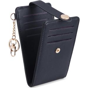 2 x POIUGOYA Slim Wallet for Women,RFID Blocking Bifold Credit Card Holder with Zipper Coin Pocket,ID Window,Keychain