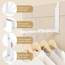 Over the Door Hook, Double Foldable Over the Door Clothes Hanger Drying Rack with 10 Ridges, Space-Saving Over Door Drying Rack for Laundry Room Bathroom Bedroom Closet Travel(White)