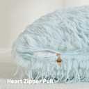 FUTEI Pack of 2 Fluffy Faux Fur Throw Pillow Covers 12x20 Inch, Light Blue | Double-Sided Plush Fabric,Feather Texture,Hidden Zipper,Machine Washable,Non-Shedding,Fade-Resistant, Insert No Included.